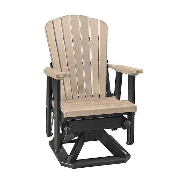 Invernaculo Os Home & Office Model Fan Back Swivel Glider Weatherwood Chair with Black Base, Grey IN2752951 - main